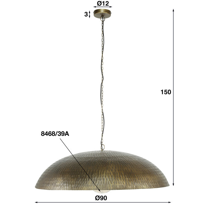 Hanglamp Ø90 / Brons antiek - 2e kansje, kleine beschadiging