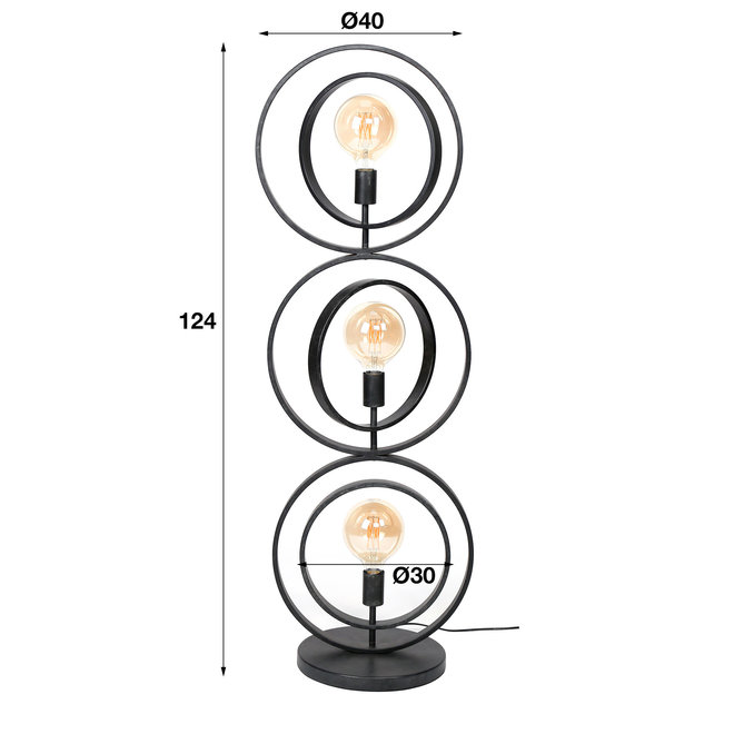 Vloerlamp 3L Turn around / Charcoal