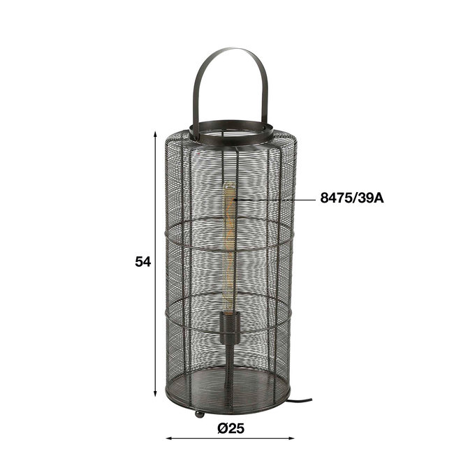 Vloerlamp reach L / Zwart nikkel