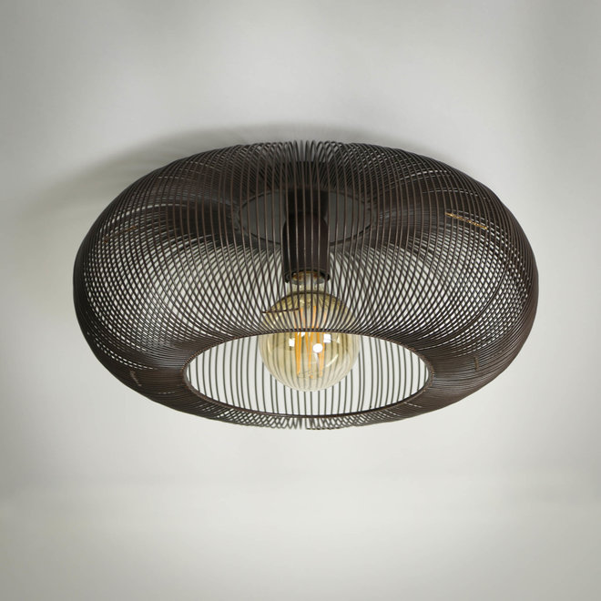 Plafondlamp Ø43 copper twist / Zwart nikkel
