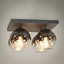 Plafondlamp 4L shaded / Oud zilver