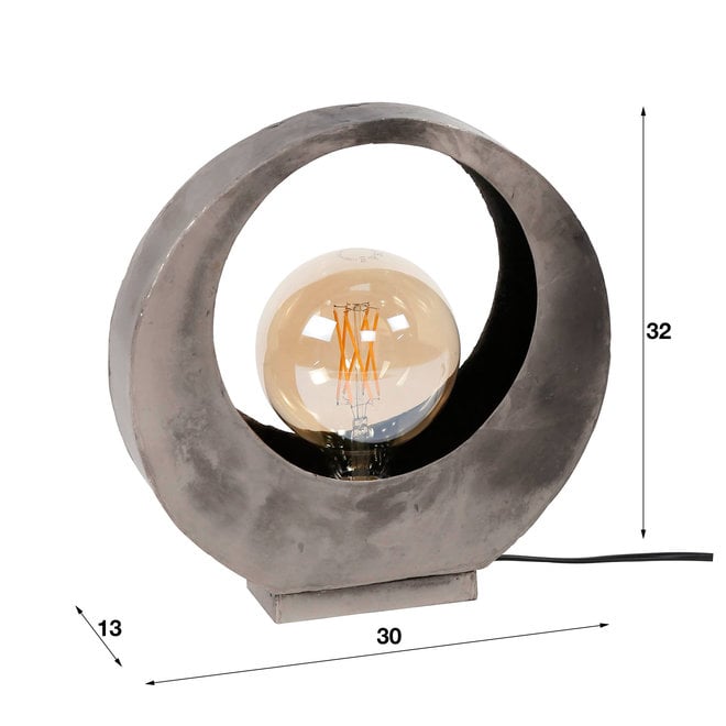Tafellamp full moon / Oud zilver