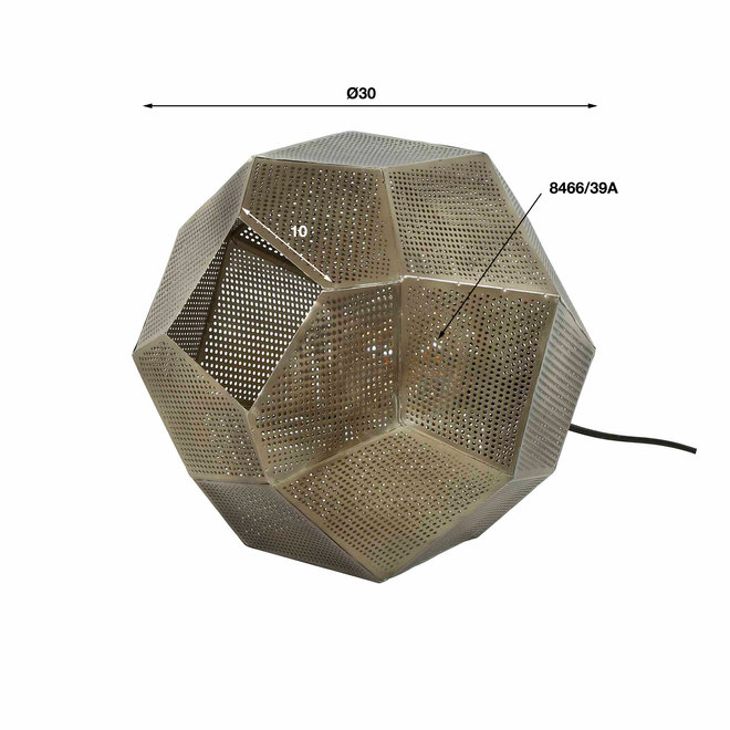 Tafellamp punched hexagon / Antiek koper finish