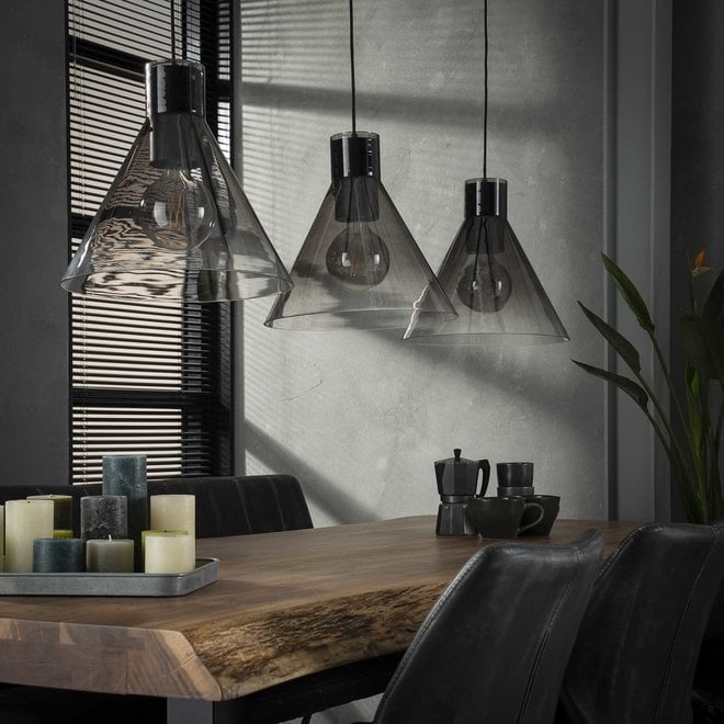 Hanglamp trechter smoke glas -2e kansje