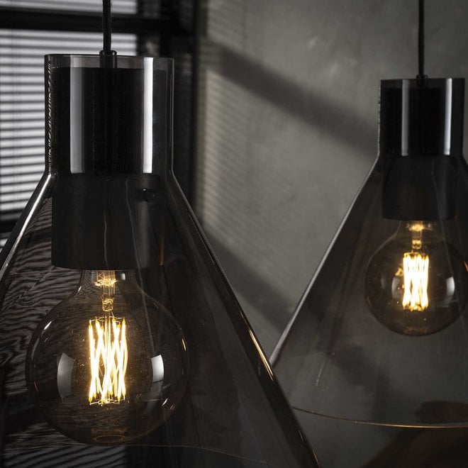 Hanglamp trechter smoke glas -2e kansje