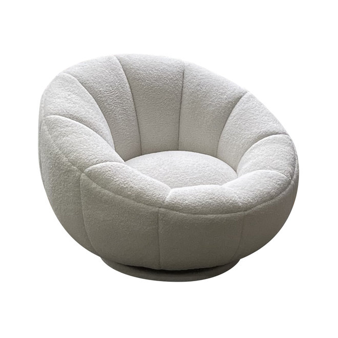 Draaifauteuil Teddy white furry (Himalaya 900 white furry)