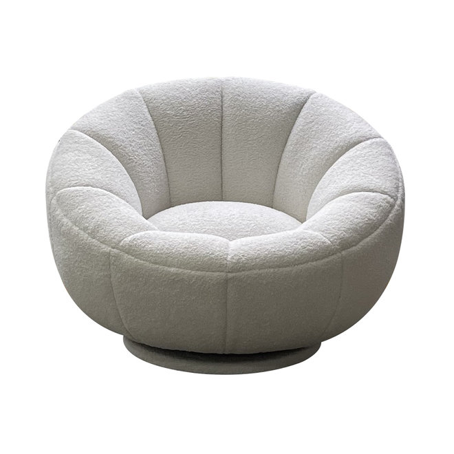 Draaifauteuil Teddy white furry (Himalaya 900 white furry)