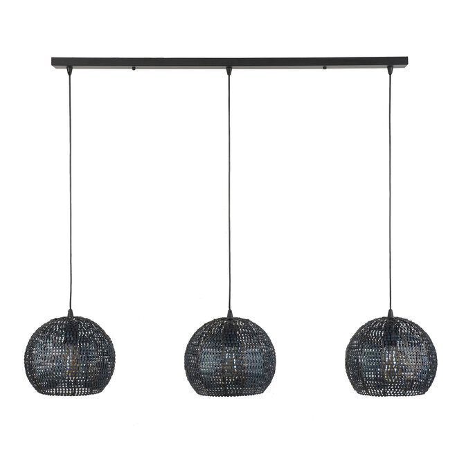 Hanglamp 3L armor halfronde kap / zwart bruin - 2e kansje
