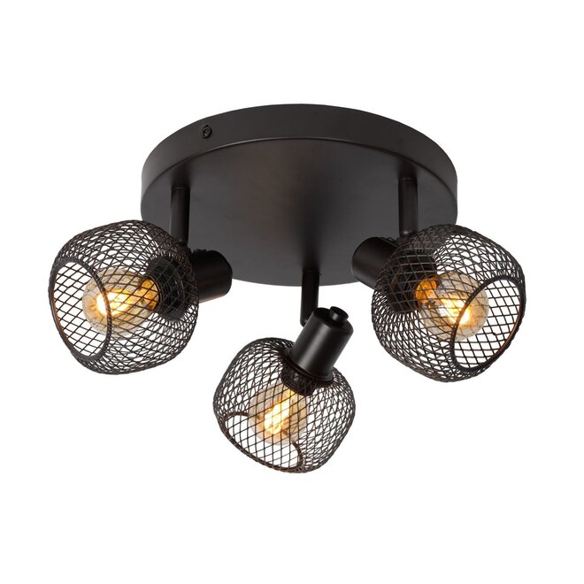 Lucide MAREN - plafonspot - ø37 cm - 3xE14 - zwart  - 2e kansje