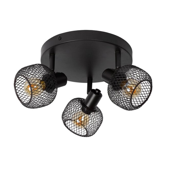 Lucide MAREN - plafonspot - ø37 cm - 3xE14 - zwart  - 2e kansje