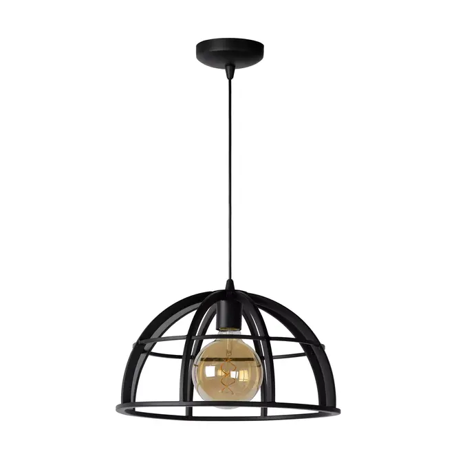 Lucide DIKRA - hanglamp - ø40 cm - 1xE27 - zwart  - 2e kansje