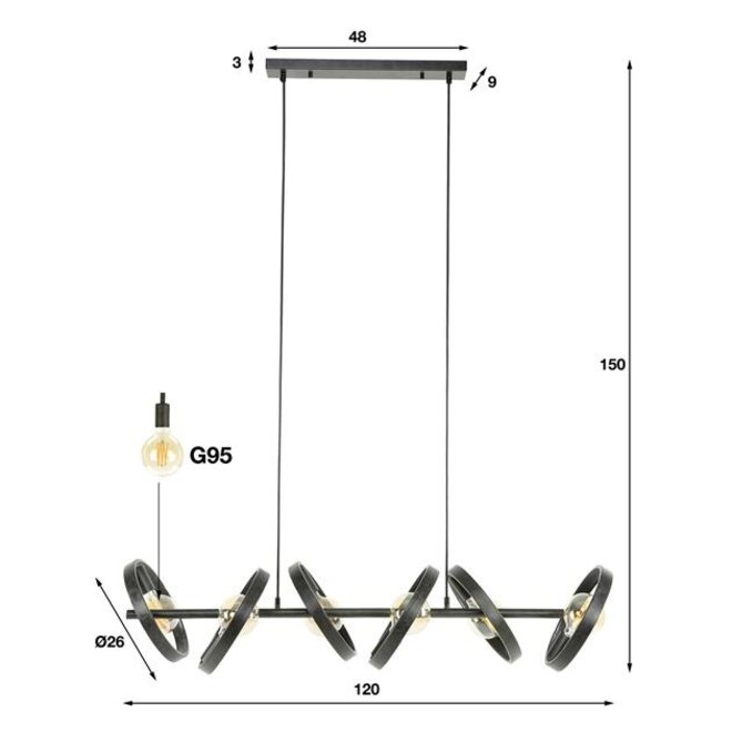 Hanglamp 6L hover / Charcoal