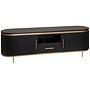 Rivello TV-Meubel 2 drs. 1 drw. open niche - 180x45x55<br />
Mango black olive & brass