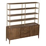 Belvedere Boekenkast 2 drs. 3 drws.  - 180x45x200<br />
Mango dark brown - paint brass finish