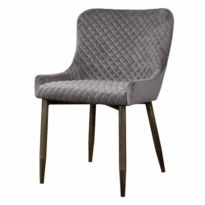 Oledo eetkamerstoel - fabric Bluvel 14 greyFrame: vintage finishing