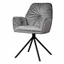 Palma eetkamerstoel met arm - stof: Bluvel 14 grey<br />
Frame: black powder coating