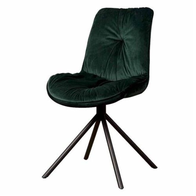 Palma eetkamerstoel - fabric Bluvel 78 green<br />
Frame: black powder coating