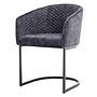 Pellaro eetkamerstoel met arm - stof: Adore 29 Dark grey<br />
Frame: black powder coated