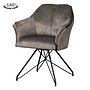 Fano draaibare eetkamerstoel met arm - Lotus Grey<br />
metaal Black - 180 rotation