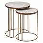 metaale side round table w marble top - set of 2<br />
Powder coating