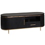 Rivello TV-Meubel 1 dr. 1 drw. open niche - 150x45x55<br />
Mango black olive & brass