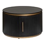 Rivello salontafel with storage 1 dr. - dia 80x45<br />
Mango black olive & brass