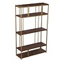 Belvedere Wandkast with 5 shelves - 120x40x200<br />
Mango dark brown - paint brass finish