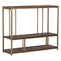 Belvedere Low cabinet with 3 shelves - 120x40x100<br />
Mango dark brown - paint brass finish