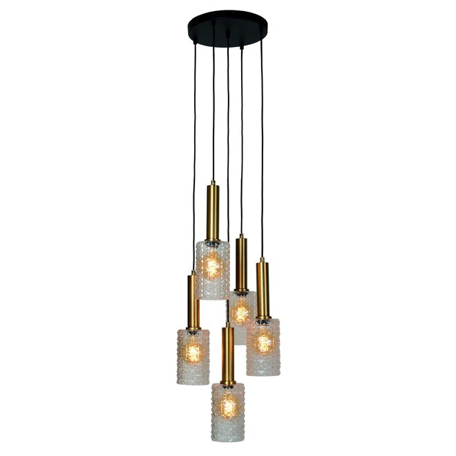 Lucide CORALIE - Hanglamp - Ø 30 cm - 5xE27 - Transparant