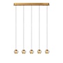 Lucide DILENKO - Hanglamp - LED Dimb. - 5x3,5W 2700K - Mat Goud / Messing