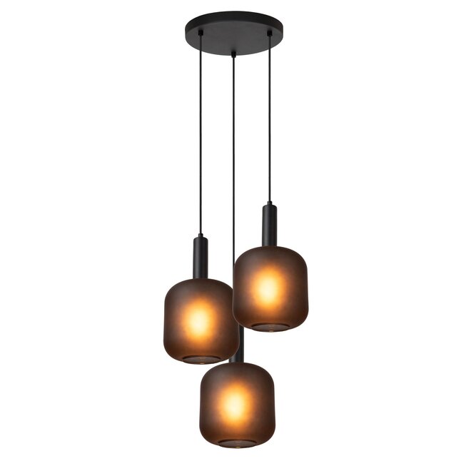 Lucide ELOISE - Hanglamp - Ø 40 cm - 3xE27 - Zwart