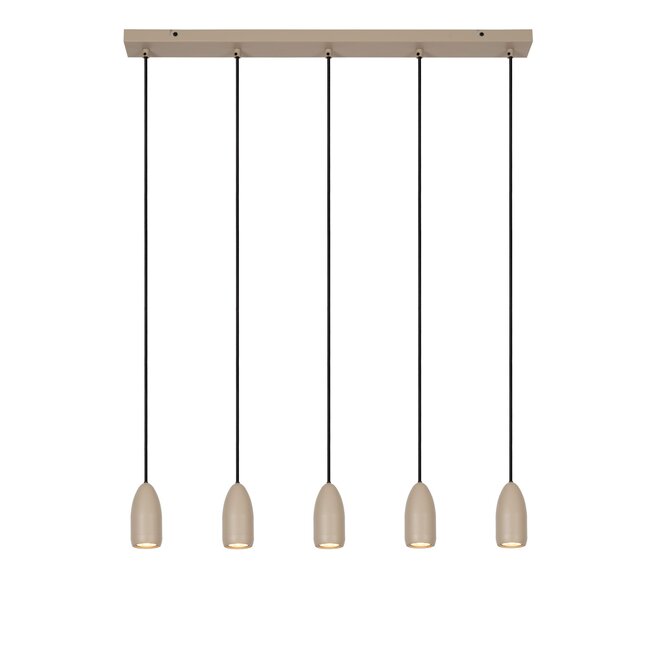 Lucide EVORA - Hanglamp - Ø 10 cm - 5xGU10 - Taupe