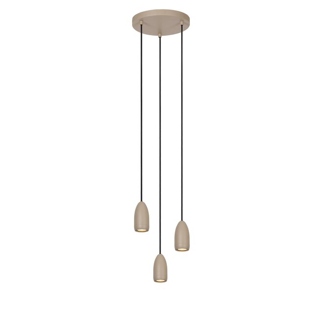Lucide EVORA - Hanglamp - Ø 25 cm - 3xGU10 - Taupe