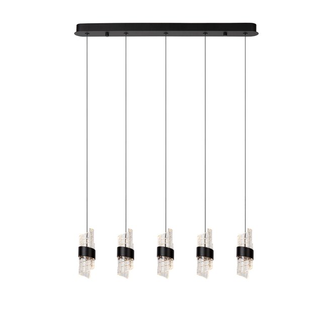 Lucide KLIGANDE - Hanglamp - LED Dimb. - 5x7,8W 2700K - Zwart