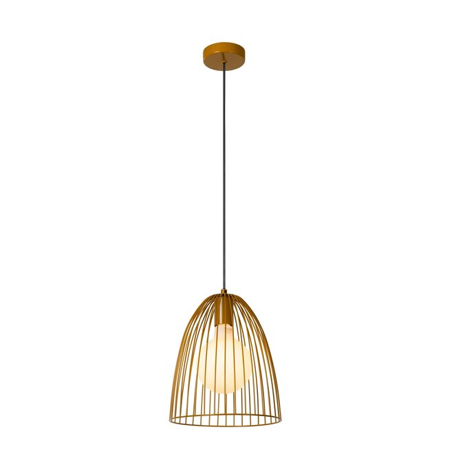 Lucide MACARONS - Hanglamp - Ø 24,5 cm - 1xE27 - Okergeel