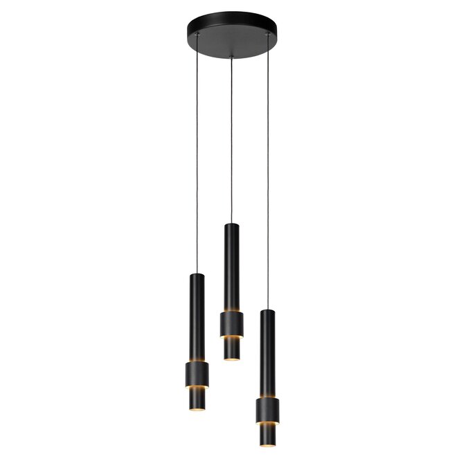 Lucide MARGARY - Hanglamp - Ø 28 cm - LED Dimb. - 3x4W 2700K - Zwart