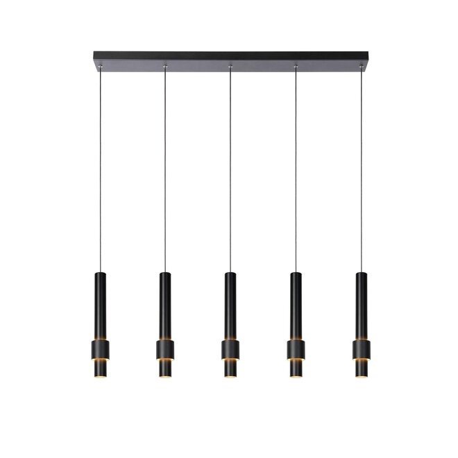 Lucide MARGARY - Hanglamp - LED Dimb. - 5x4,2W 2700K - Zwart