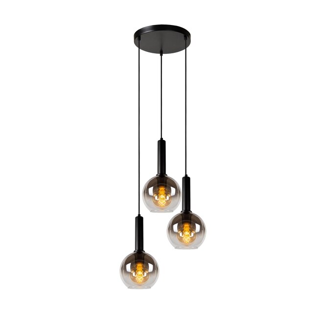 Lucide MARIUS - Hanglamp - Ø 48,5 cm - 3xE27 - Zwart