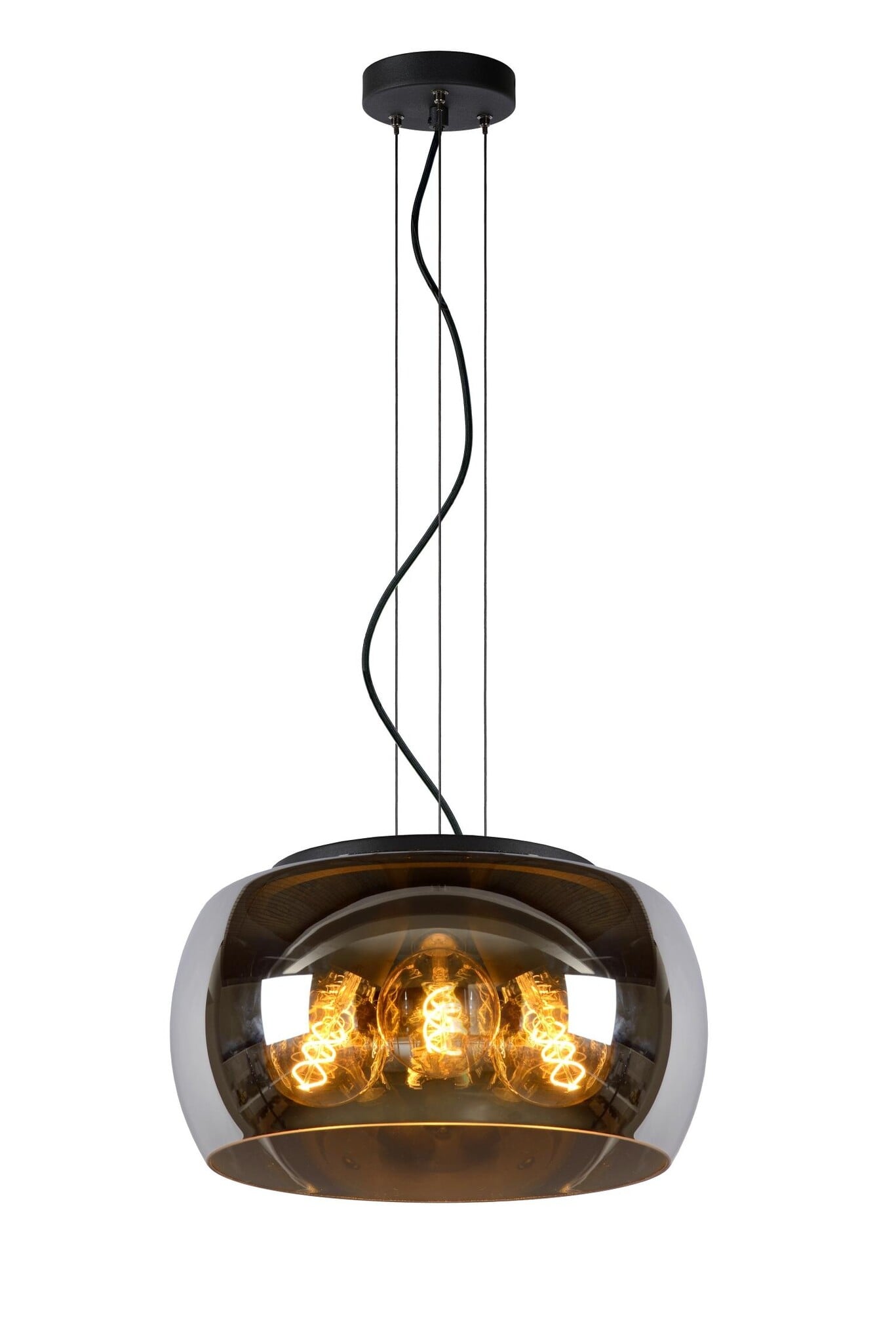 Lucide OLIVIA - Hanglamp - Ø 40 cm - 3xE27 - Fumé