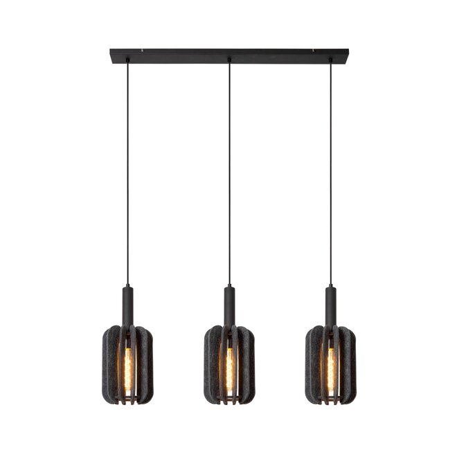 Lucide RAFAL - Hanglamp - 3xE27 - Grijs