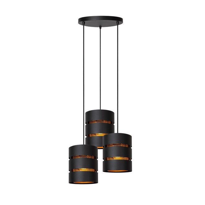 Lucide ROSAS - Hanglamp - Ø 43 cm - 3xE27 - Zwart