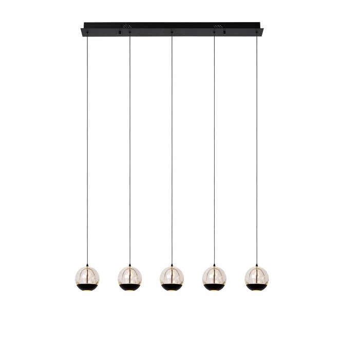 Lucide SENTUBAL - Hanglamp - LED Dimb. - 5x5,3W 2700K - Zwart