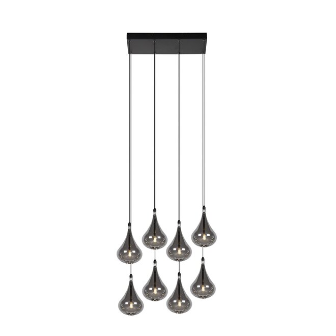 Lucide TEARS - Hanglamp - LED Dimb. - G4 - 8x1,5W 3000K - Zwart