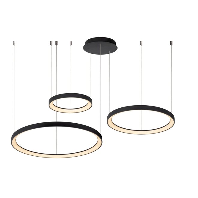 Lucide VIDAL - Hanglamp - Ø 78 cm - LED Dimb. - 1x120W 2700K - Zwart