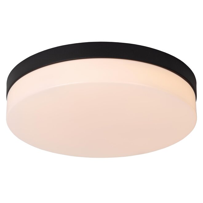 Lucide BISKIT - Plafonnière Badkamer - Ø 34,5 cm - LED - 1x24W 2700K - IP44 - Bewegingssensor - Zwart
