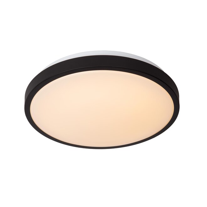Lucide DASHER - Plafonnière Badkamer - Ø 34,8 cm - LED - 1x18W 2700K - IP44 - Bewegingssensor - Zwart