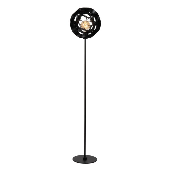Lucide HANNELORE - Vloerlamp - Ø 40 cm - 1xE27 - Zwart