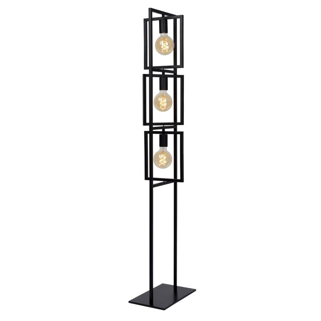 Lucide LUUK - Vloerlamp - 3xE27 - Zwart