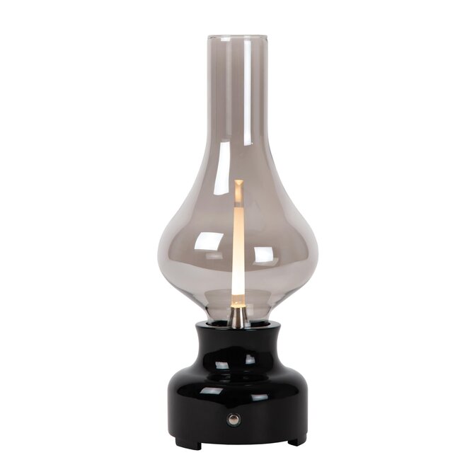 Lucide JASON - Oplaadbare Tafellamp - Accu/Batterij - LED Dimb. - 1x2W 3000K - 3 StepDim - Zwart