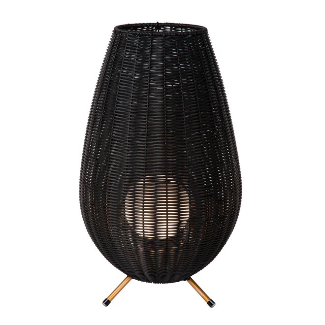 Lucide COLIN IP44 - Oplaadbare Tafellamp Buiten - Accu/Batterij - LED Dimb. - 1x3W 3000K - IP44 - 3 StepDim - Zwart